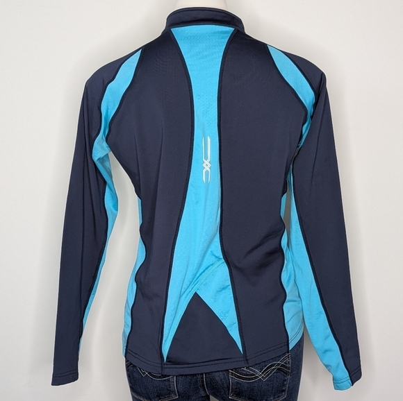 ✨3/$15 Mizuno blue 1/3 zip long sleeve pullover M - Picture 6 of 9